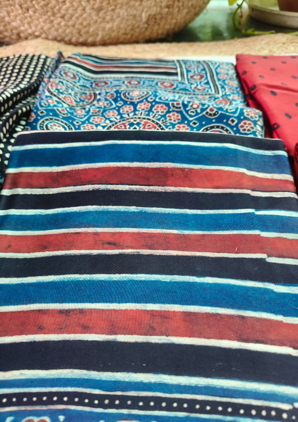 Ajrakh Handblock Printed Modal Suit - Blue Ajm4 - Wefta