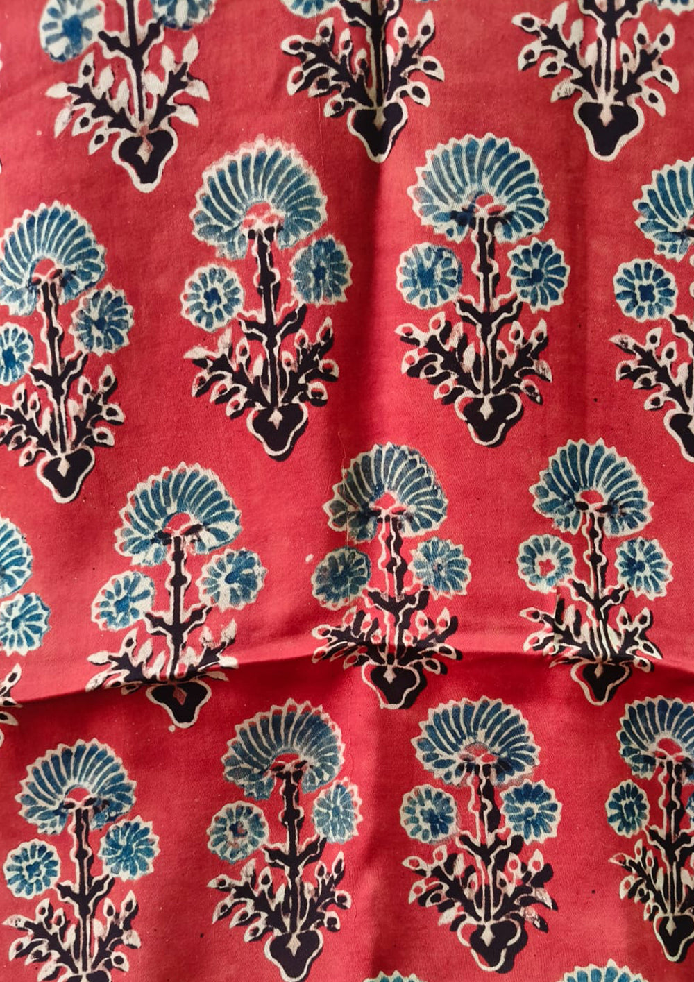 Ajrakh Handblock Printed Modal Suit - Red Ajm1 - Wefta