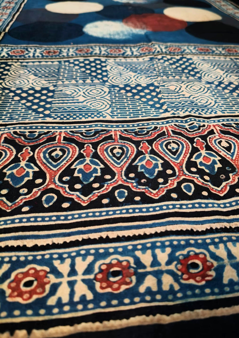 Ajrakh Stole - Blue B2 - Wefta