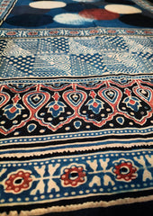 Ajrakh Stole - Blue B2 - Wefta