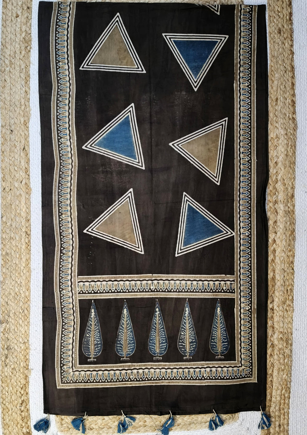 Ajrakh Stole- Brown B1 - Wefta