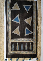 Ajrakh Stole- Brown B1 - Wefta