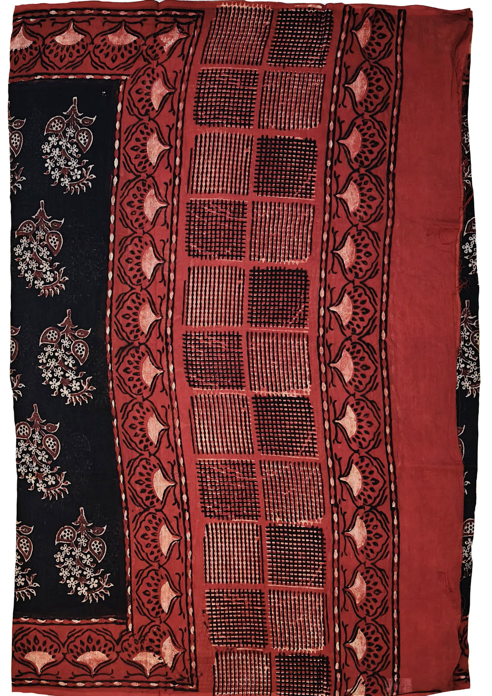 Bagru Chanderi Suit - Black 01 - Wefta