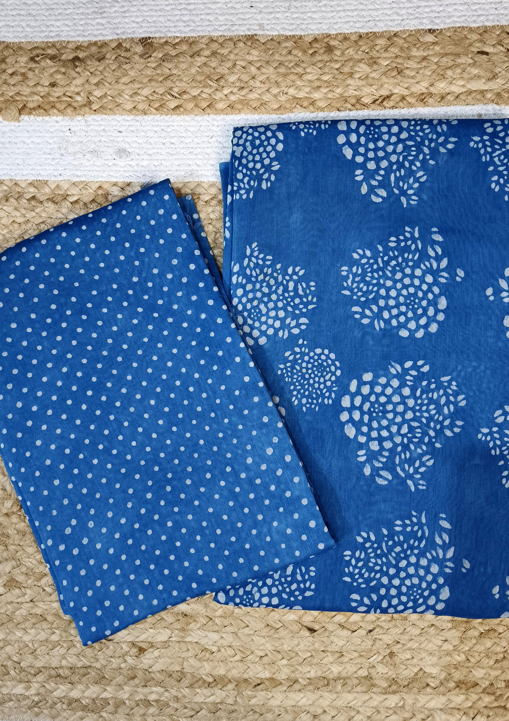 Bagru Chanderi Suit - Blue 01 - Wefta