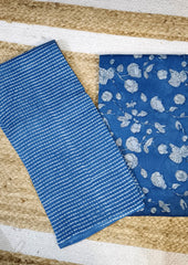 Bagru Chanderi Suit- Blue 02 - Wefta