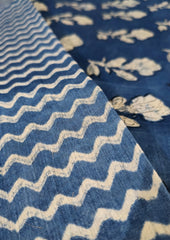 Bagru Chanderi Suit - Blue 03 - Wefta