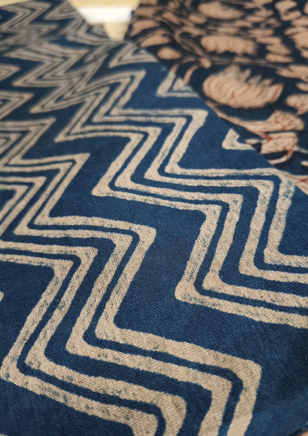 Bagru Chanderi Suit - Dark Blue 01 - Wefta