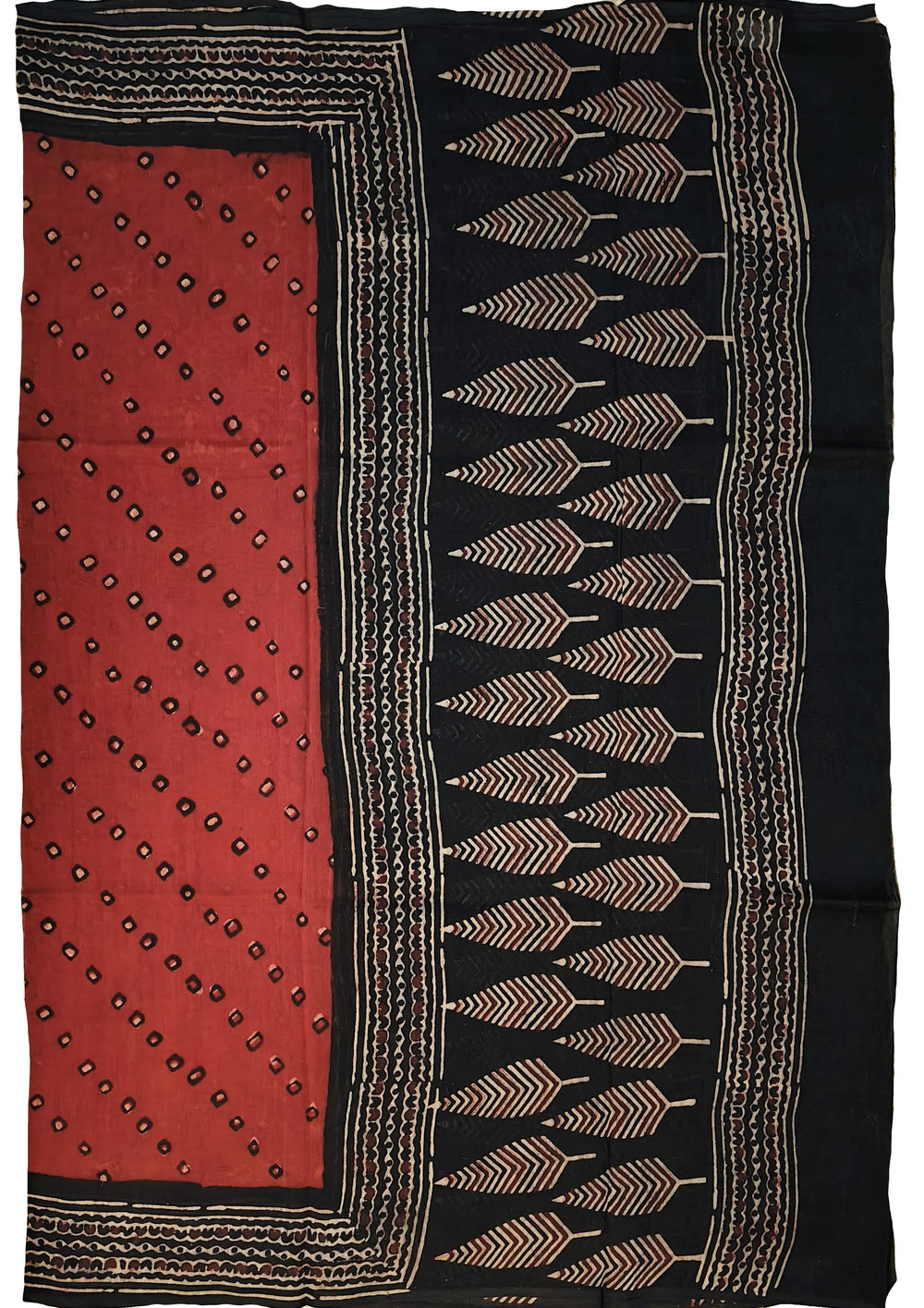 Bagru Chanderi Suit- Red 01 - Wefta