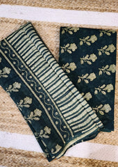 Bagru Chanderi Suit- Turq 02 - Wefta