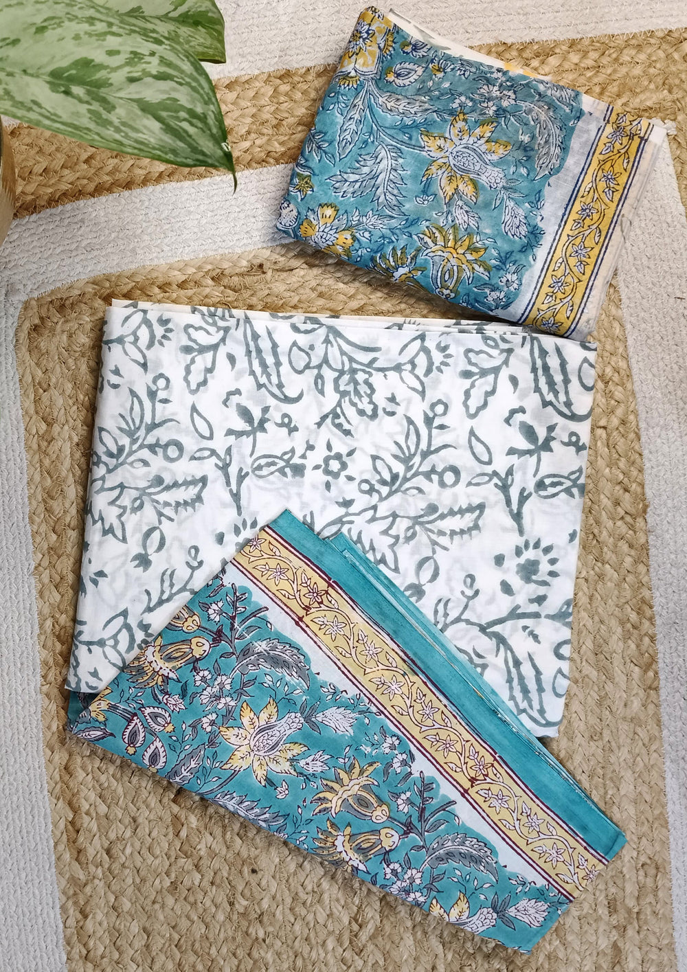Bagru Handblock Print B10 - Light Blue2 - Wefta