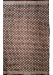 Bagru Handblock Print Cotton Mulmul Saree - Rust Red - Wefta