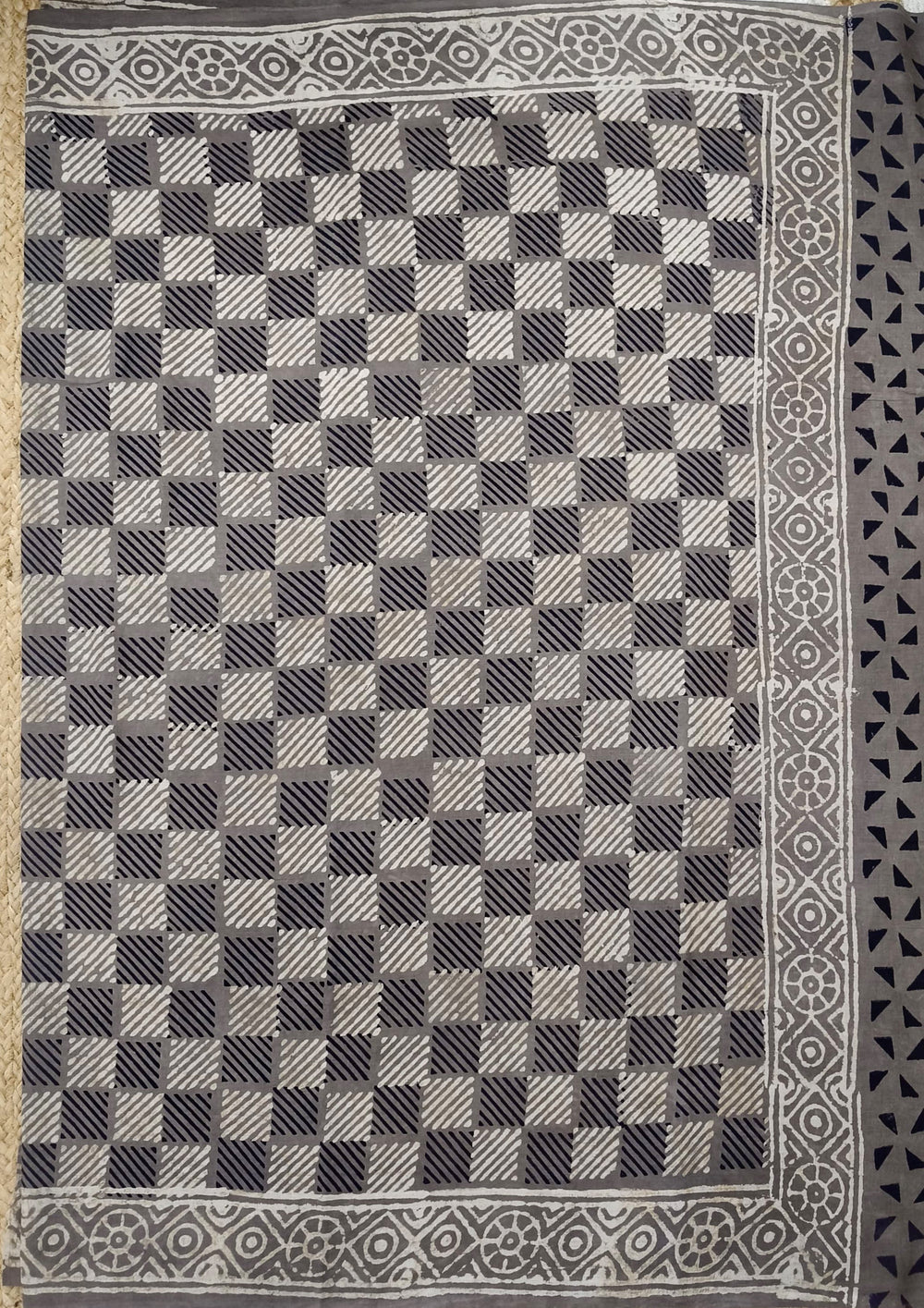 Bagru - Handblock print Cotton Saree - 24 Kashish - Wefta