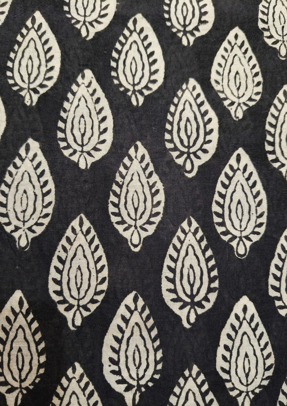 Bagru - Handblock print Cotton Saree - Black - Wefta