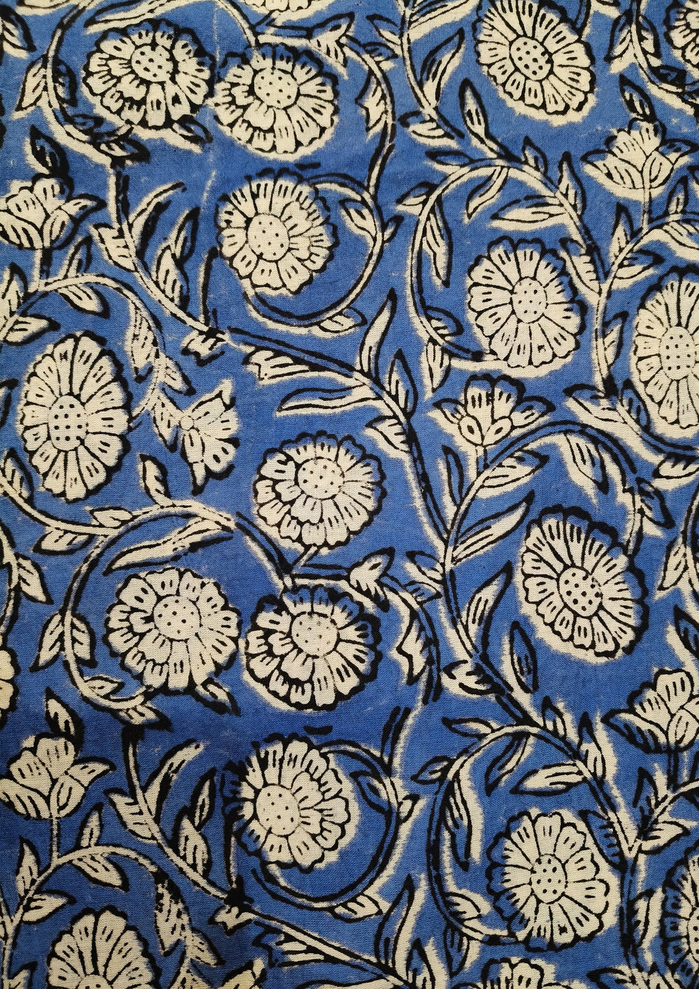 Bagru - Handblock print Cotton Saree - Blue - Wefta