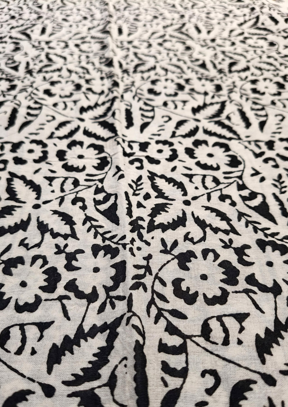 Bagru - Handblock print Cotton Saree - Cream Red1 - Wefta