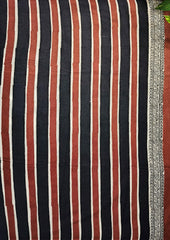 Bagru - Handblock print Cotton Saree - Cream Red2 - Wefta