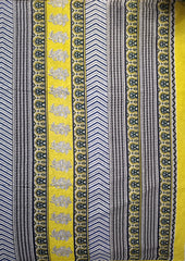 Bagru - Handblock print Cotton Saree - Cream Yellow - Wefta