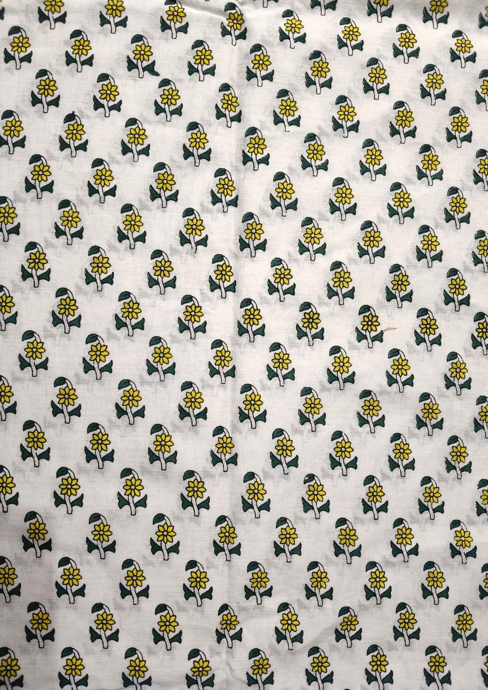 Bagru - Handblock print Cotton Saree - Cream Yellow - Wefta