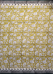 Bagru - Handblock print Cotton Saree - Mustard 2 - Wefta