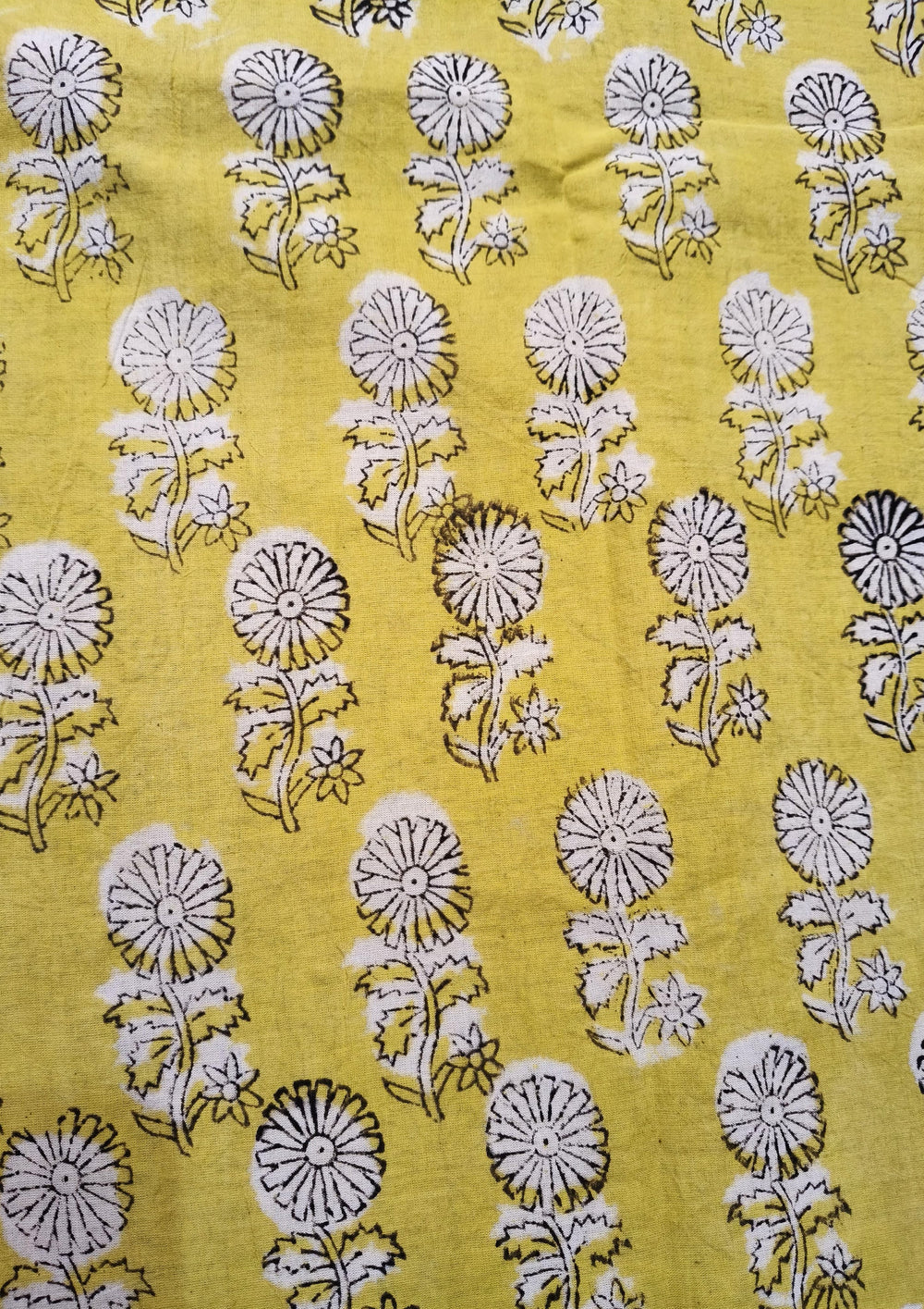 Bagru - Handblock print Cotton Saree - Mustard - Wefta