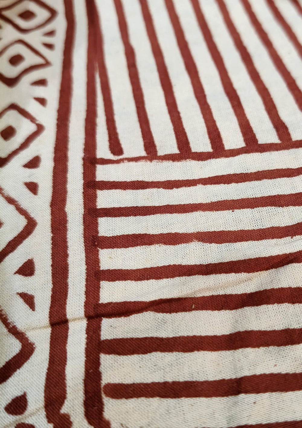 Bagru Handblock Print Suit B13- Cream1 - Wefta