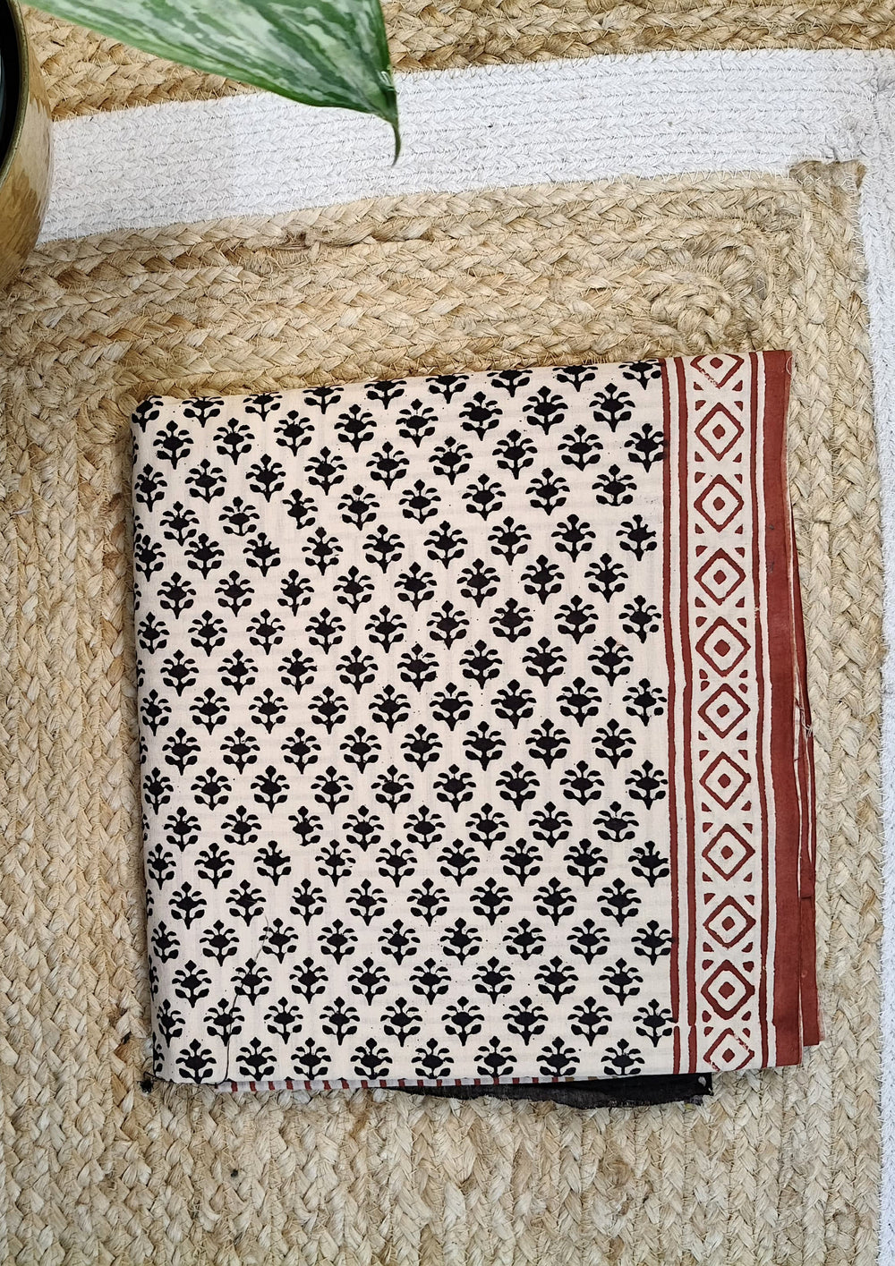 Bagru Handblock Print Suit B13- Cream1 - Wefta