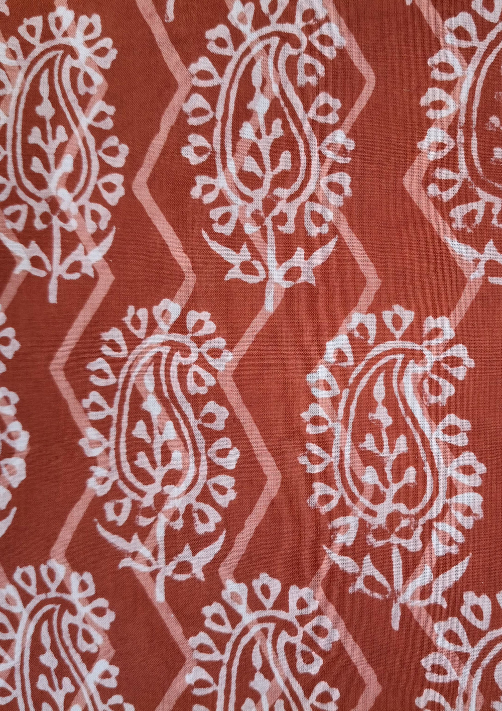 Bagru Handblock Print Suit B2 - Red1 - Wefta