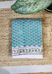 Bagru Handblock Print Suit B4 - Light Blue1 - Wefta