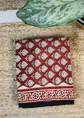 Bagru Handblock Print Suit B5 - Red2 - Wefta