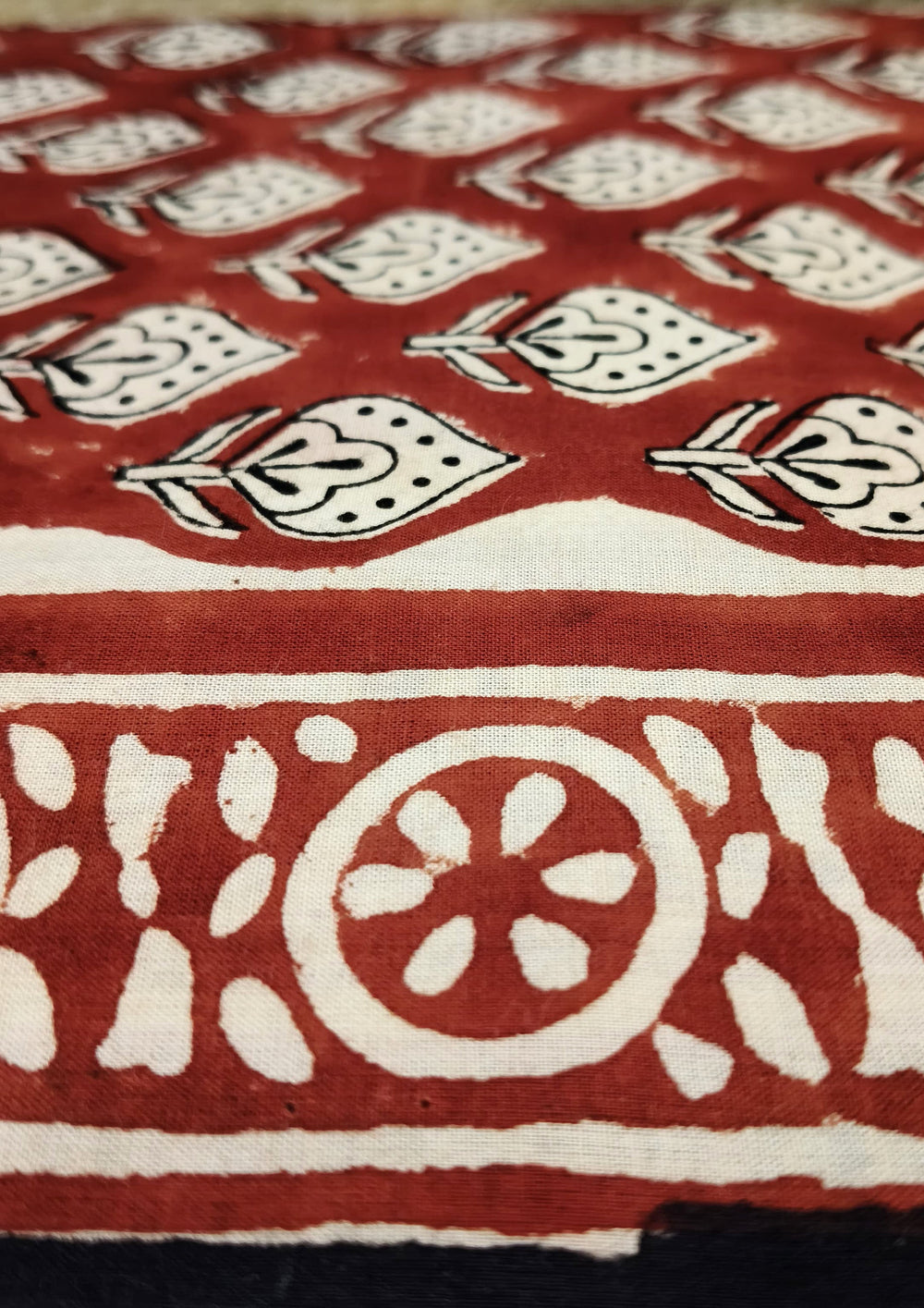Bagru Handblock Print Suit B5 - Red2 - Wefta