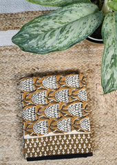 Bagru Handblock Print Suit B6 - Mustard2 - Wefta