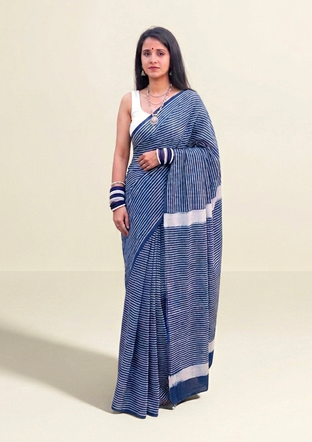 Bagru - Handblock Printed Cotton Saree - ATC02 - Wefta