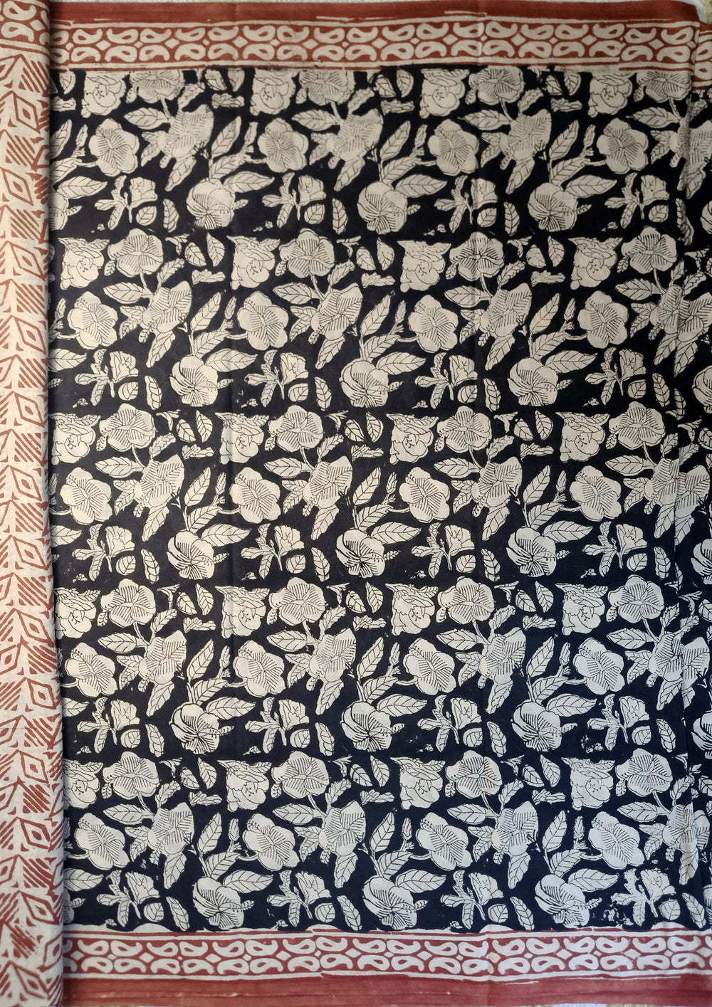 Bagru - Handblock Printed Cotton Saree - ATC04 - Wefta