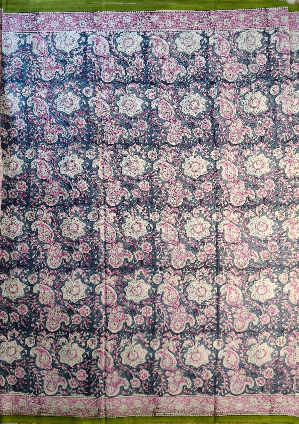 Bagru - Handblock Printed Cotton Saree - ATC06 - Wefta
