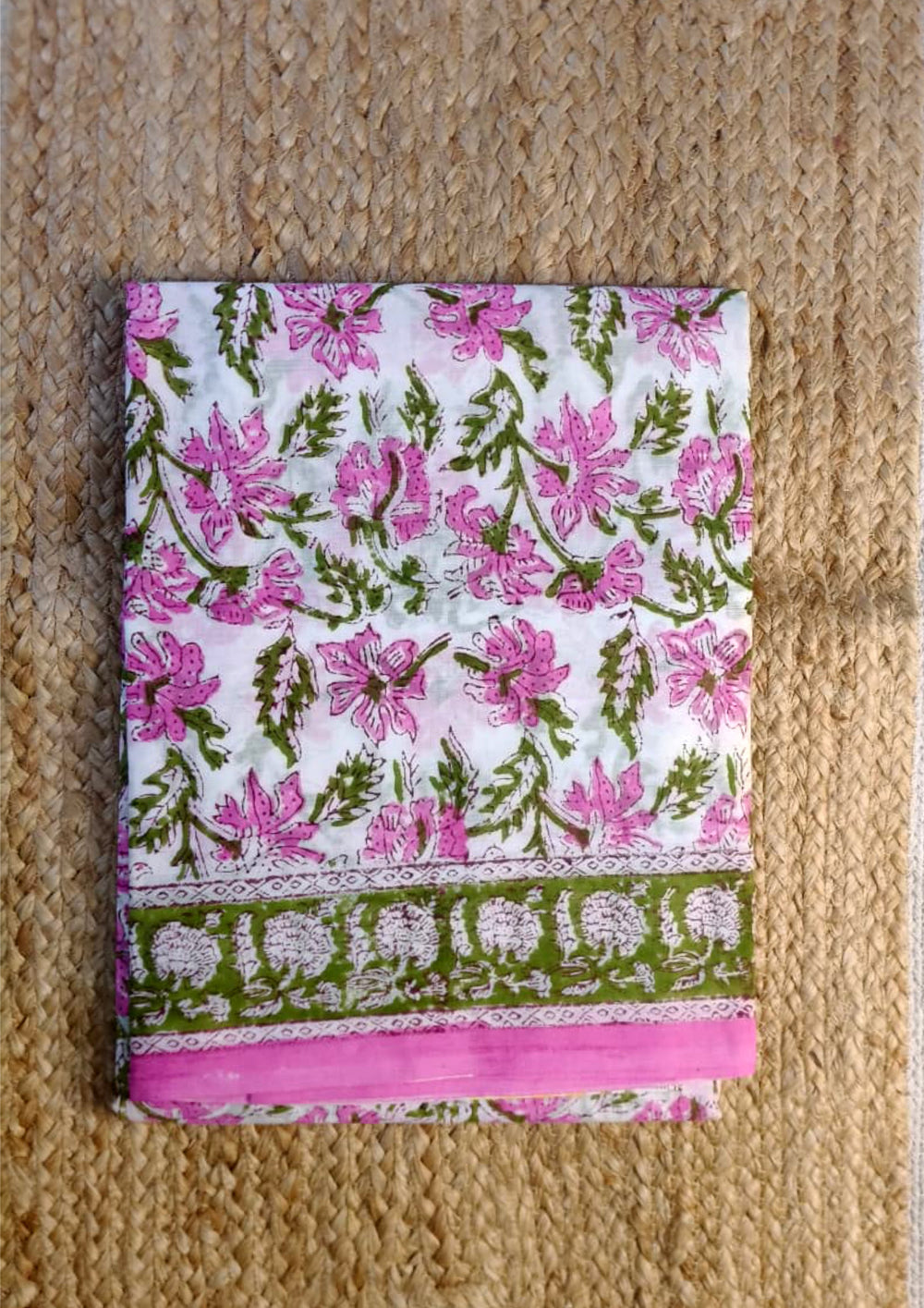 Bagru - Handblock Printed Cotton Saree - ATC14 - Wefta