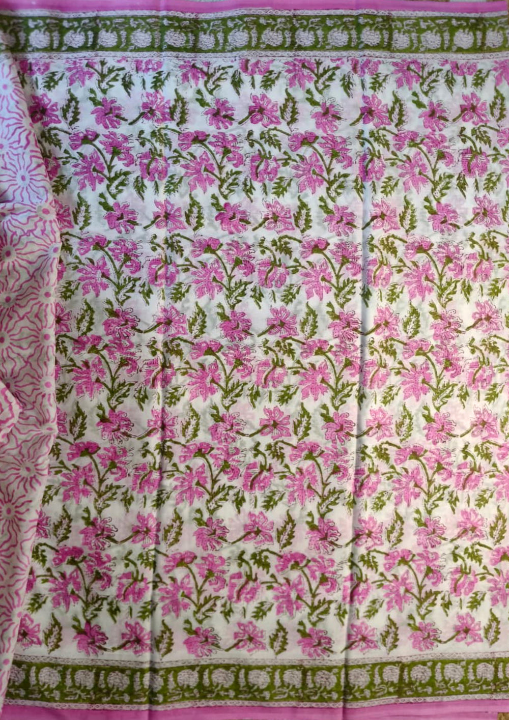 Bagru - Handblock Printed Cotton Saree - ATC14 - Wefta