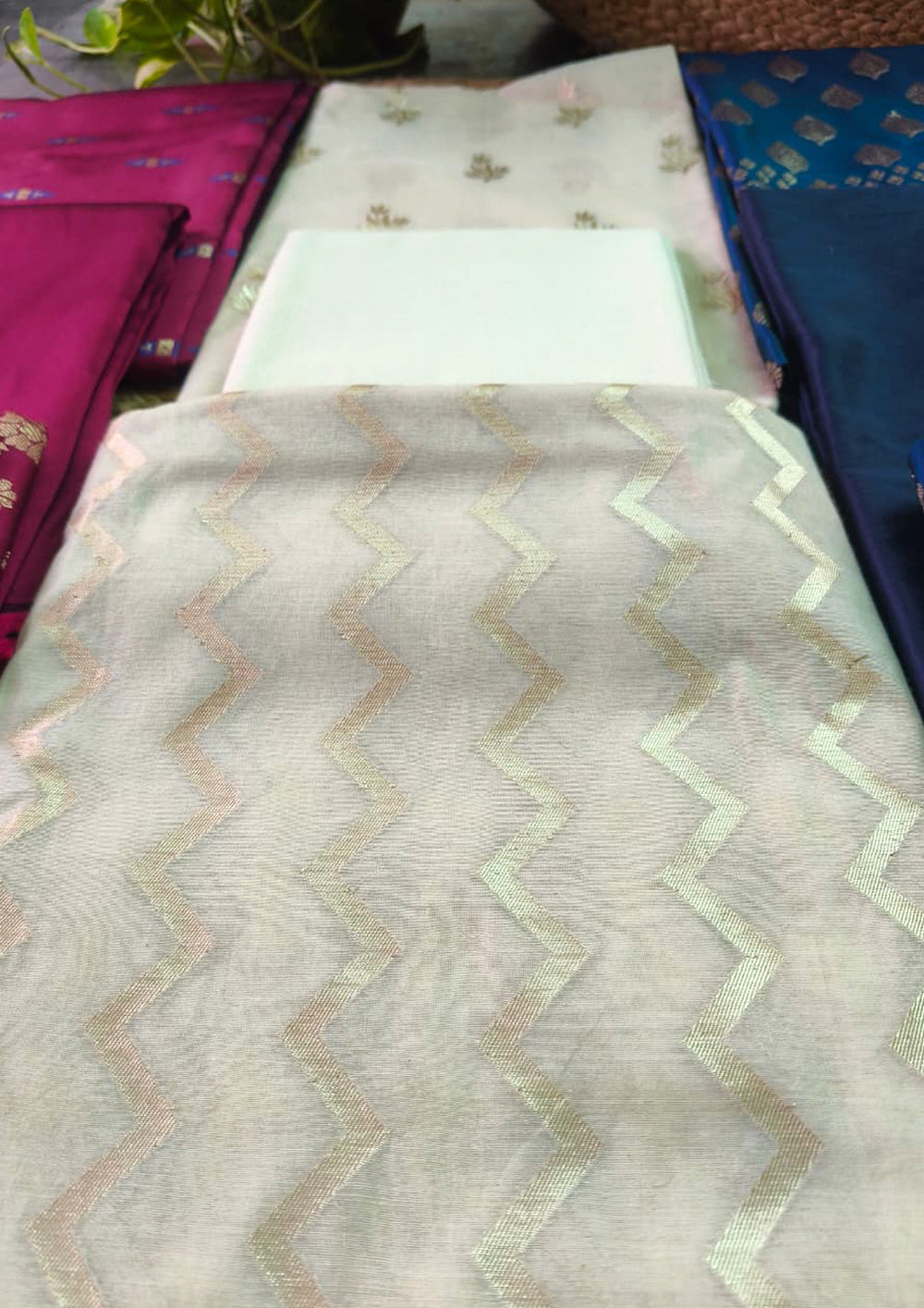 Banarasi Fancy Suit - F1 Cream - Wefta