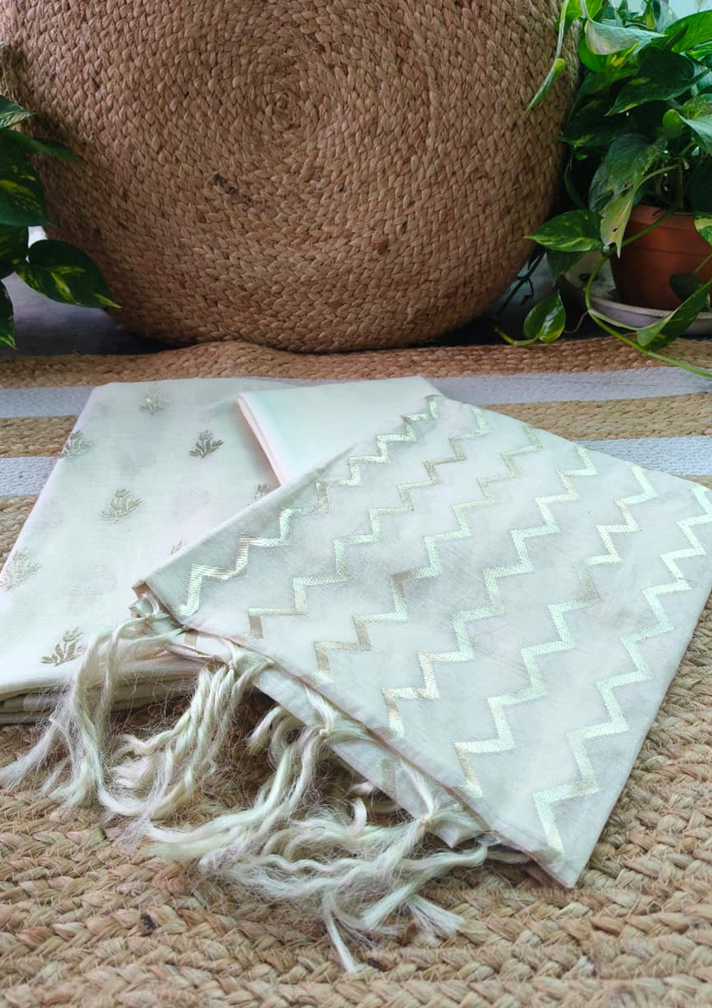 Banarasi Fancy Suit - F1 Cream - Wefta