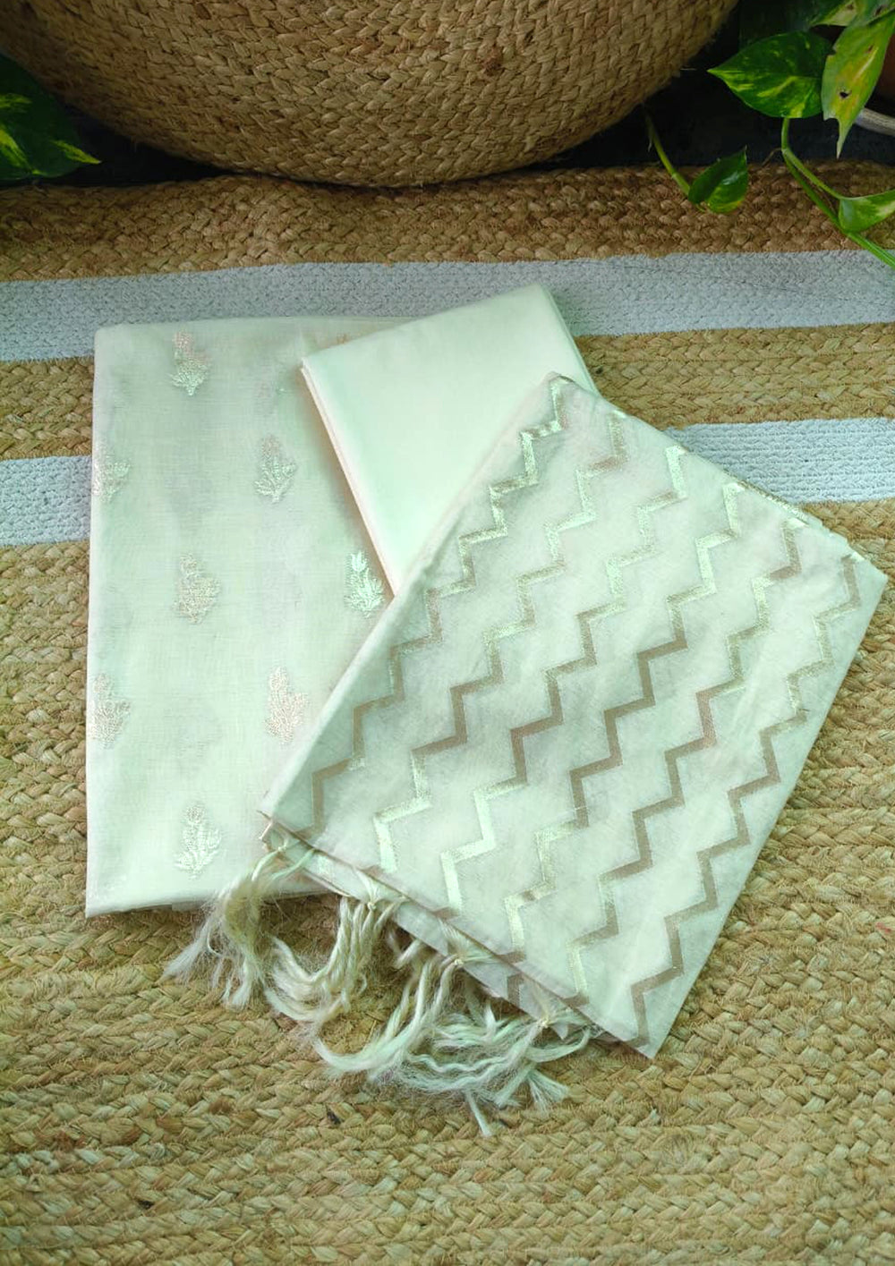Banarasi Fancy Suit - F1 Cream - Wefta