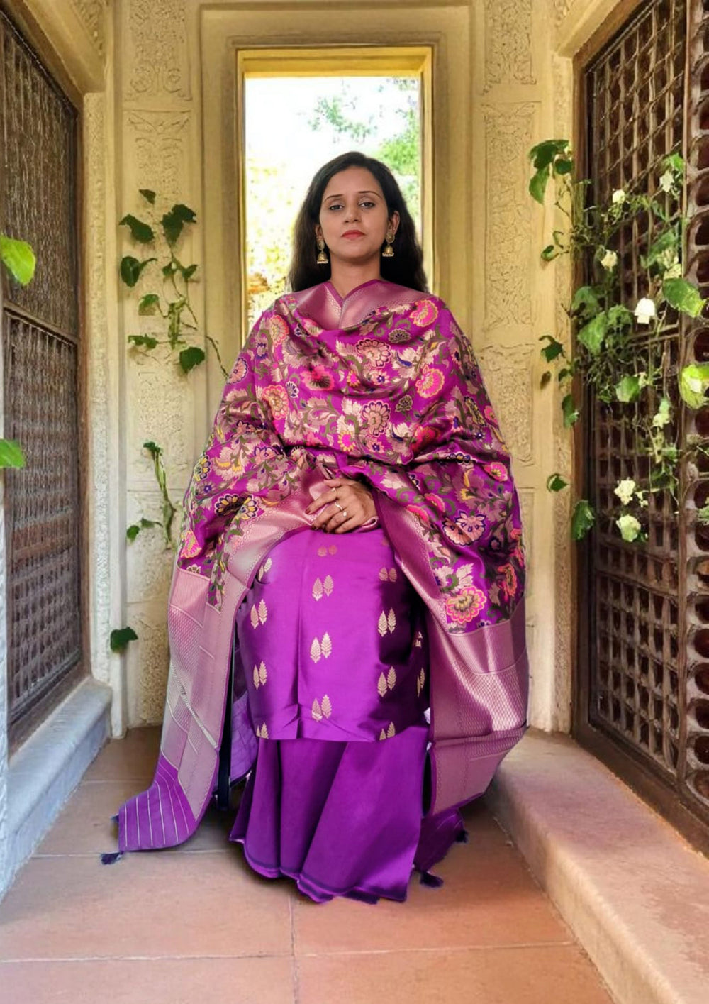 Banarasi Fancy Suit - F2 Purple - Wefta
