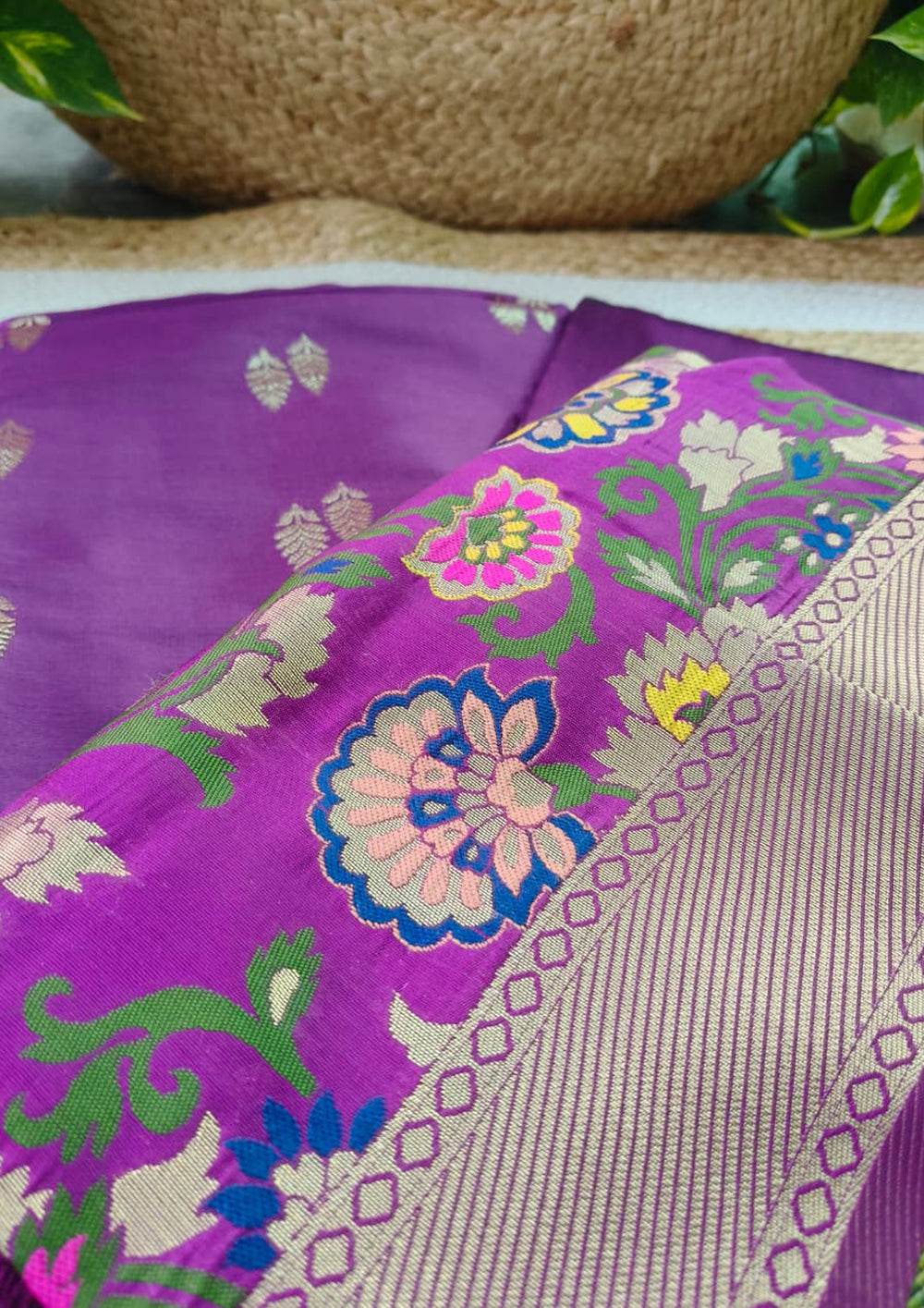 Banarasi Fancy Suit - F2 Purple - Wefta