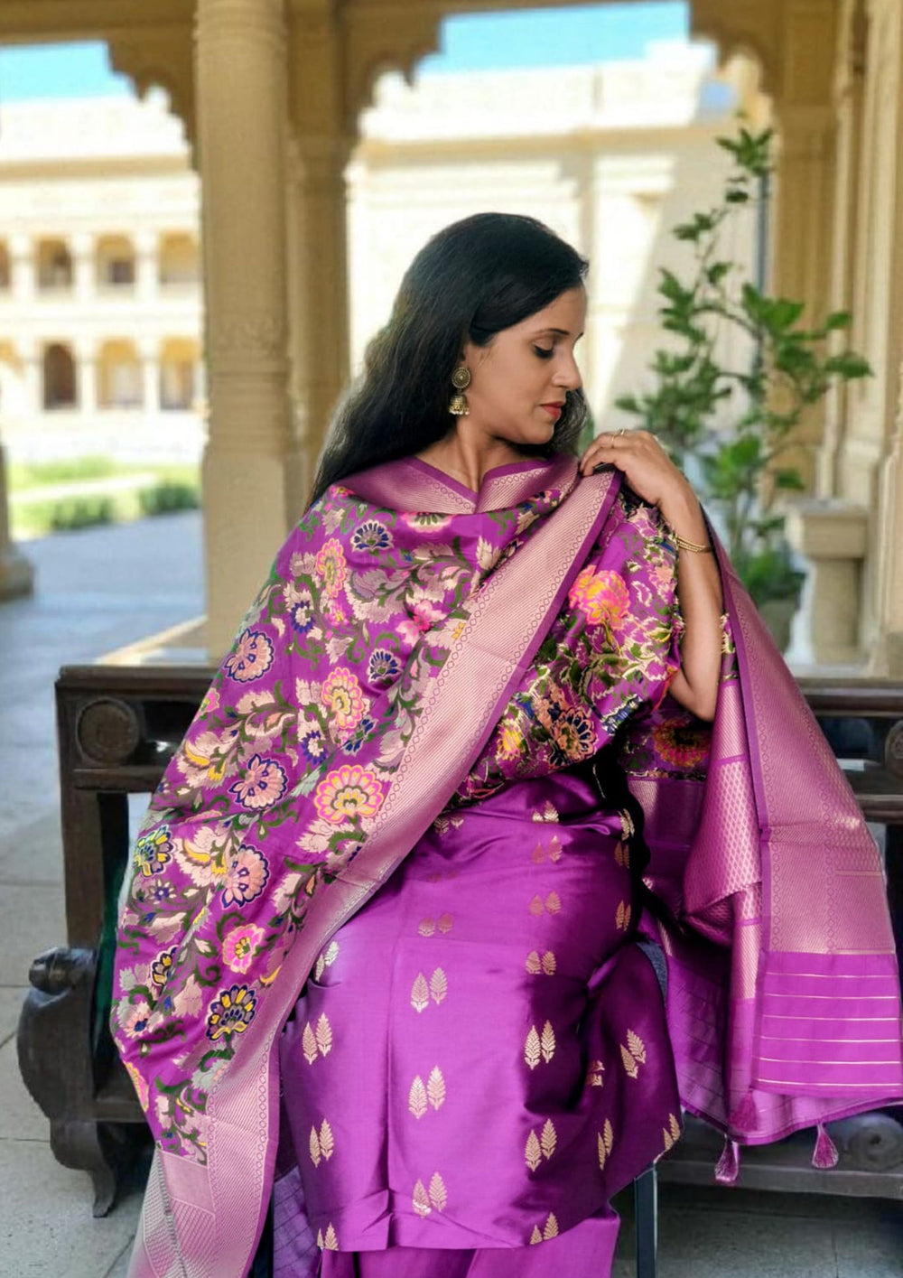 Banarasi Fancy Suit - F2 Purple - Wefta