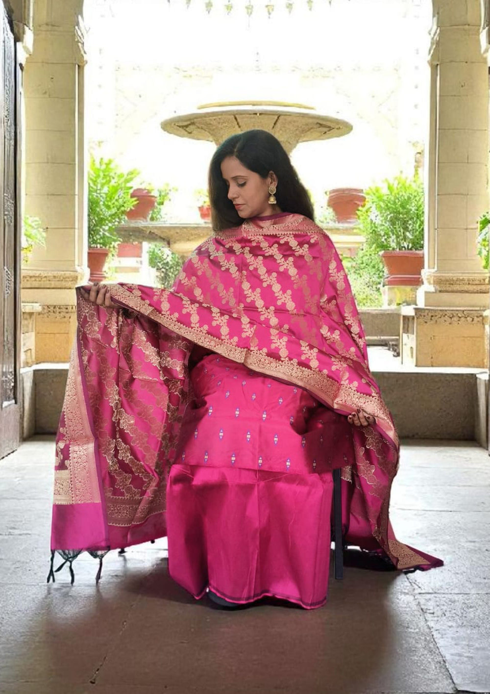 Banarasi Fancy Suit - F3 Magenta - Wefta