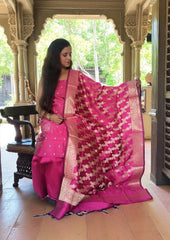 Banarasi Fancy Suit - F3 Magenta - Wefta