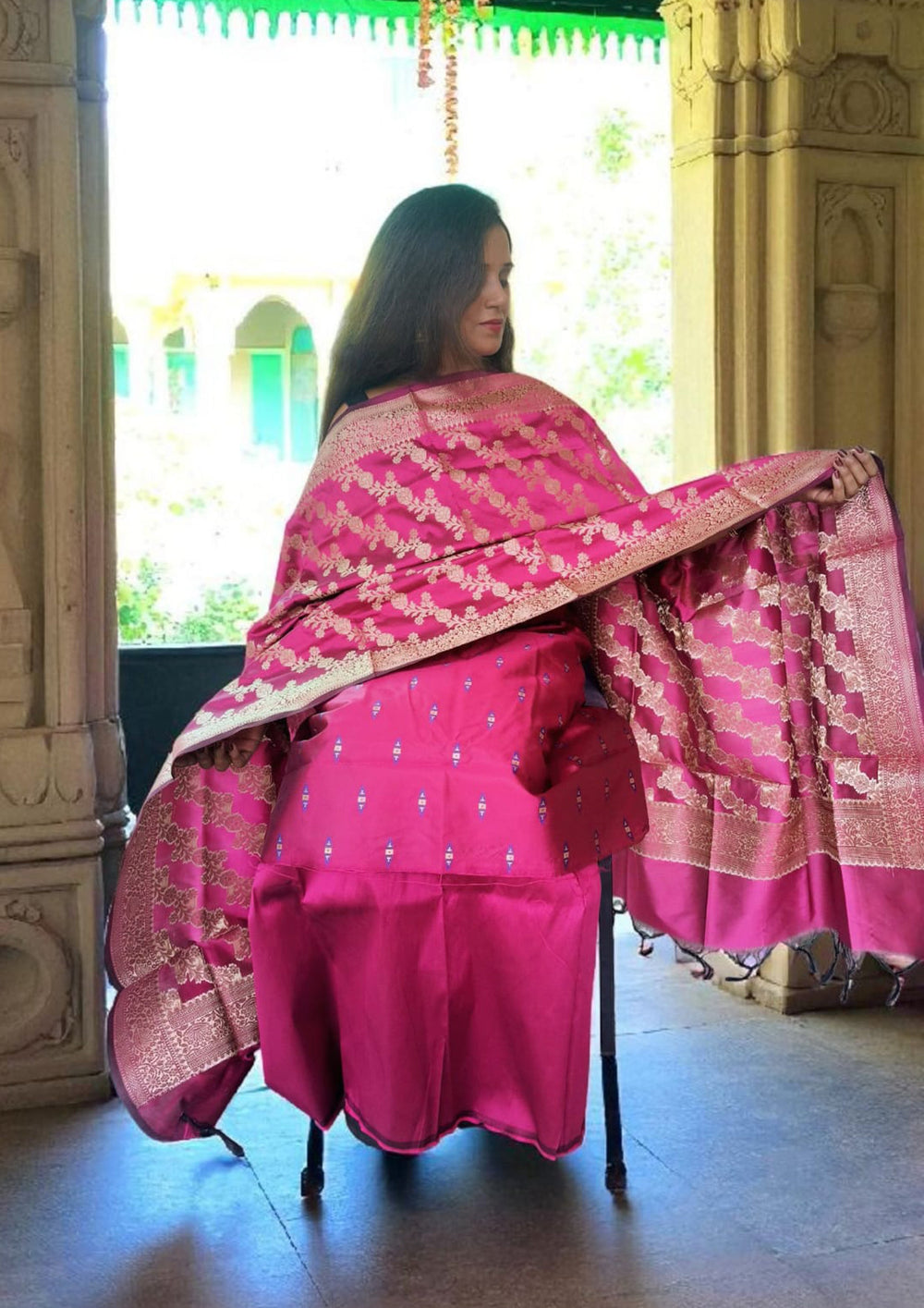 Banarasi Fancy Suit - F3 Magenta - Wefta