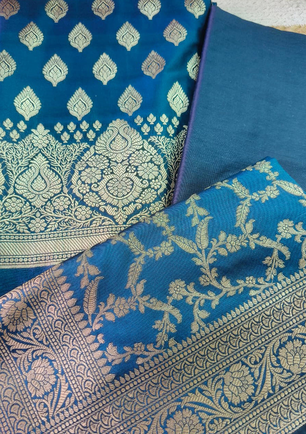 Banarasi Fancy Suit - F4 Blue - Wefta