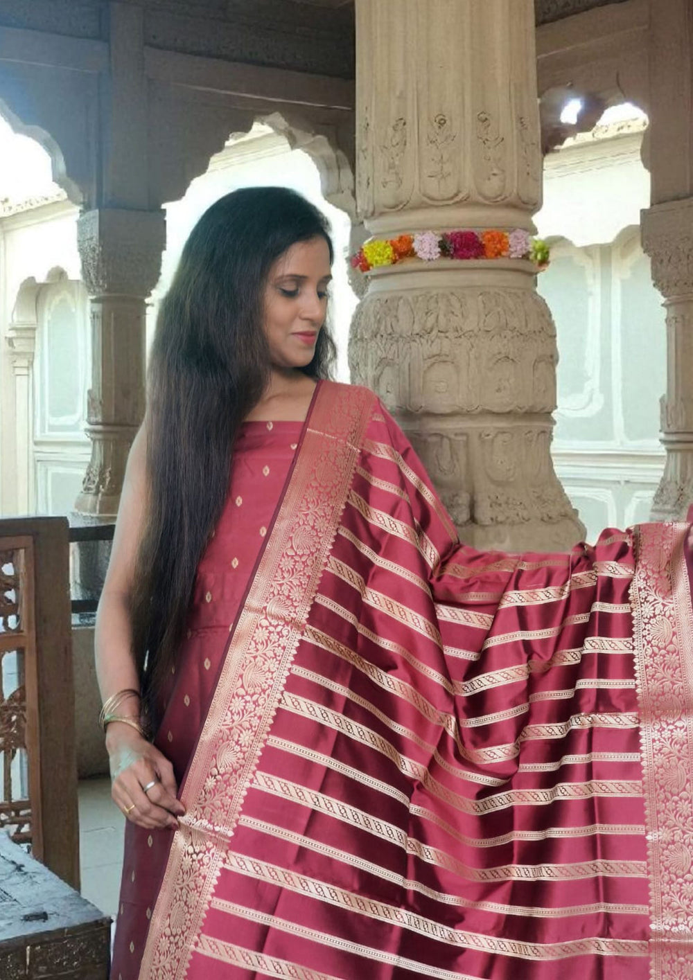 Banarasi Fancy Suit - F5 Maroon - Wefta