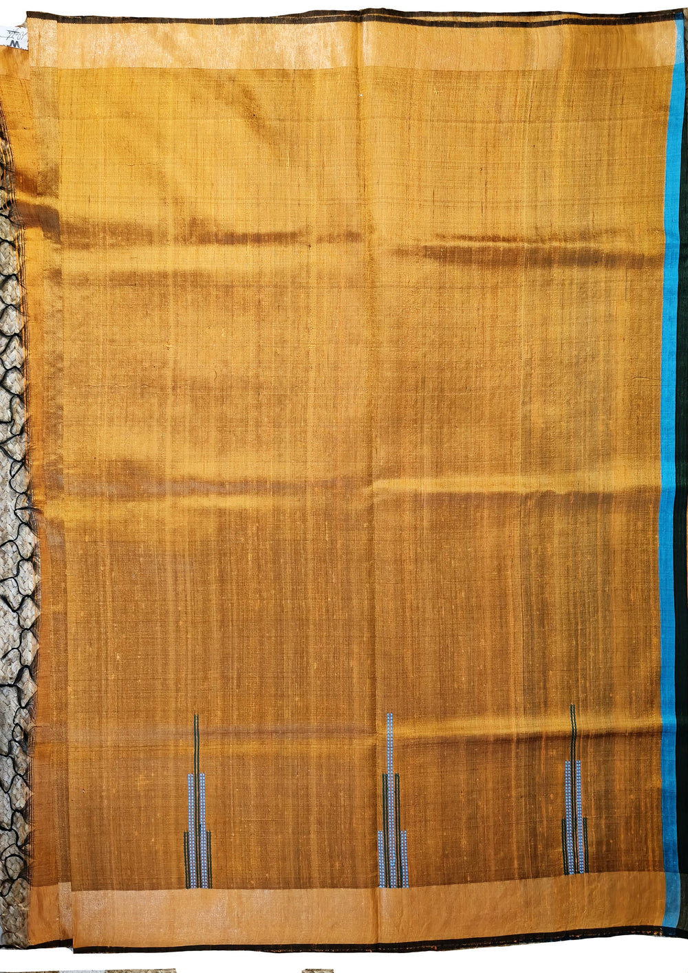 Bhagalpuri Tussar Silk Saree - 2 Mustard & Green - Wefta