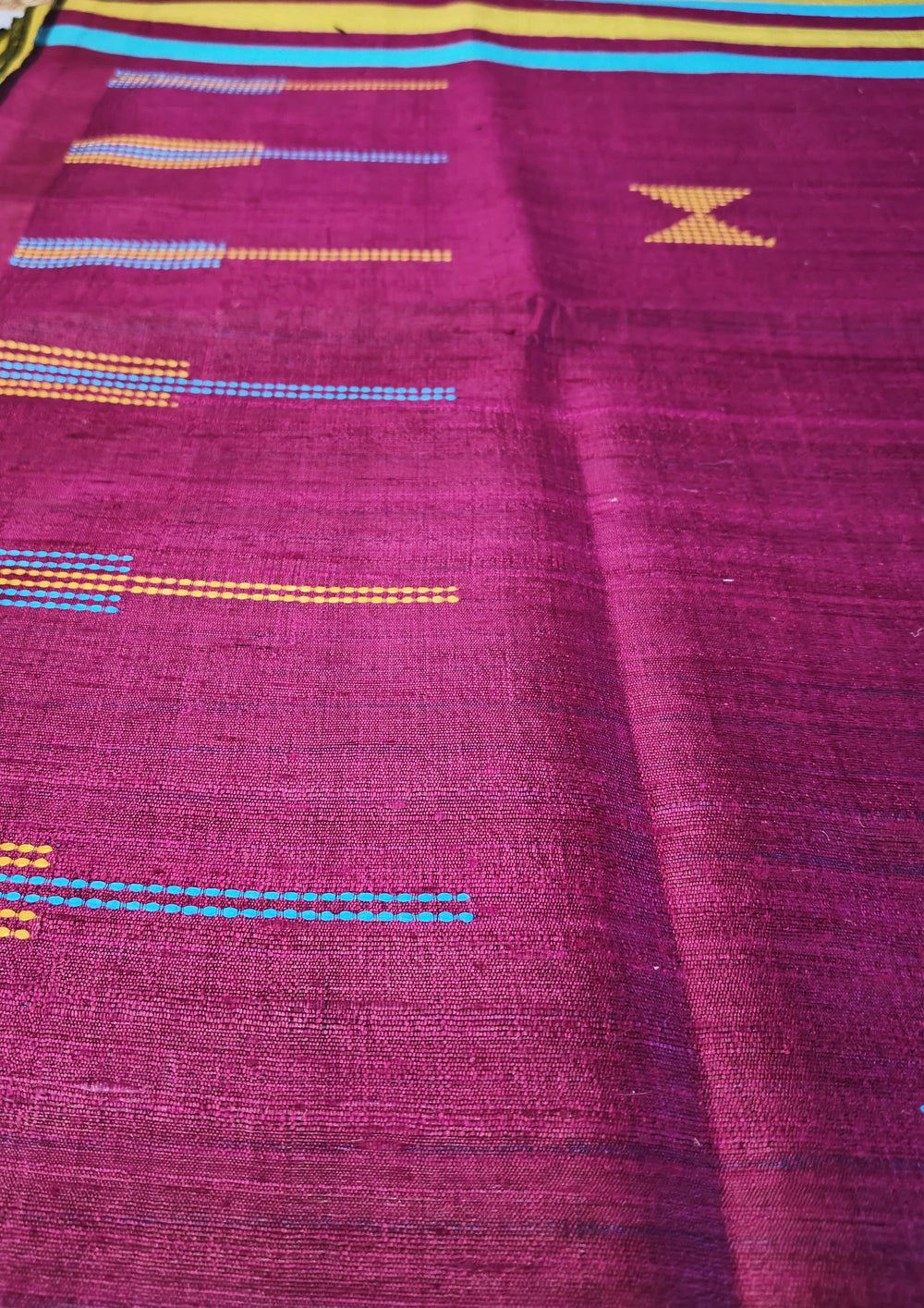 Bhagalpuri Tussar Silk Saree - 4 Gold yellow & Pink - Wefta