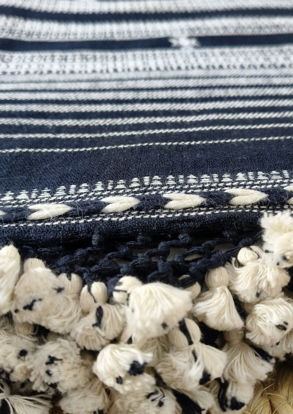 Bhujodi Kala Cotton Saree (Kutchi) - 5KC Black - Wefta